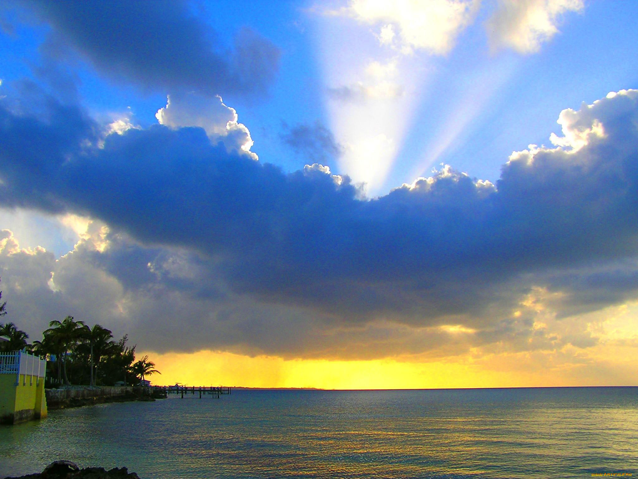 sunset, from, our, beach, at, sandy, cove, 